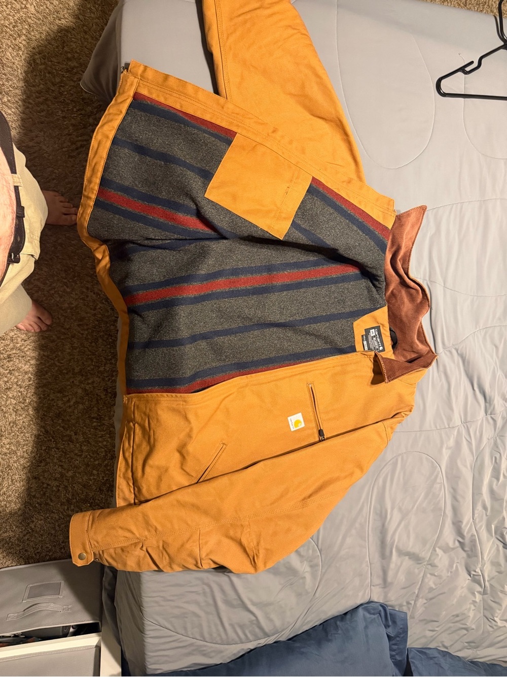 Carhartt Men's Duck Canvas Work Jacket in Mustard Brown